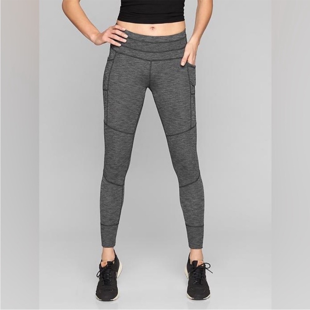 Athleta Gray Excursion Tight Hybrid Joggers High Rise Leggings Size Small